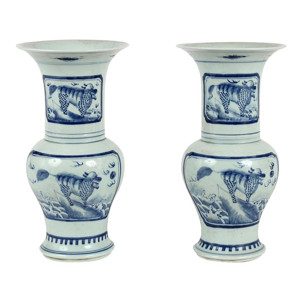 Blue and White Chinese Porcelain Vases