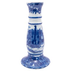 Vintage Blue and White Chinoiserie Candle Stand Vase