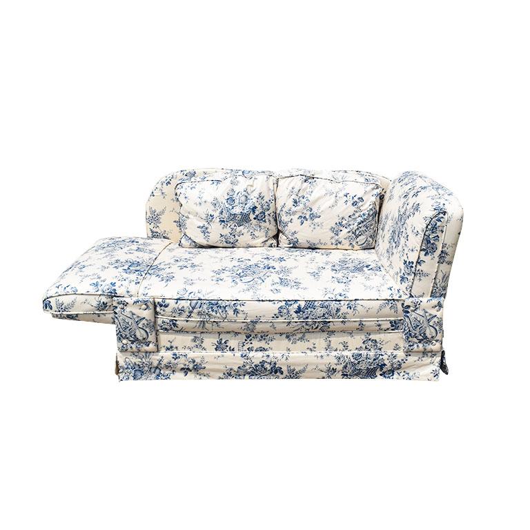Blue floral loveseat discount