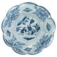 Blue and White Chinoiserie Lobed Dish, Delft, 1680-1700