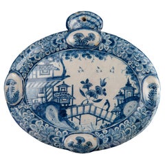 Dutch Delft Blue and White ceramic Chinoiserie Plaque. 1740-1760