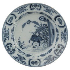 Assiette de chinoiserie bleue et blanche Delft, vers 1690