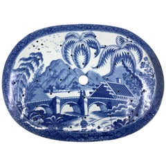 Blue and White Chinoiserie Plate Strainer