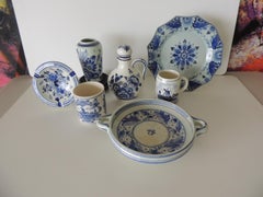 Blue and White Collection of Delftware Pottery Set of '7'