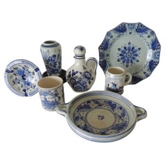 Blue and White Collection of Delftware Pottery Set of '7'