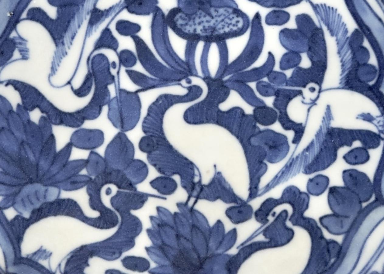 Céramique Plat bleu et blanc 