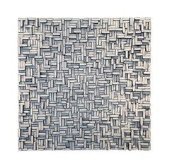 Blue And White Cut Pieces Of Vintage Books Wall Sculpture, Belgium, Contemporary