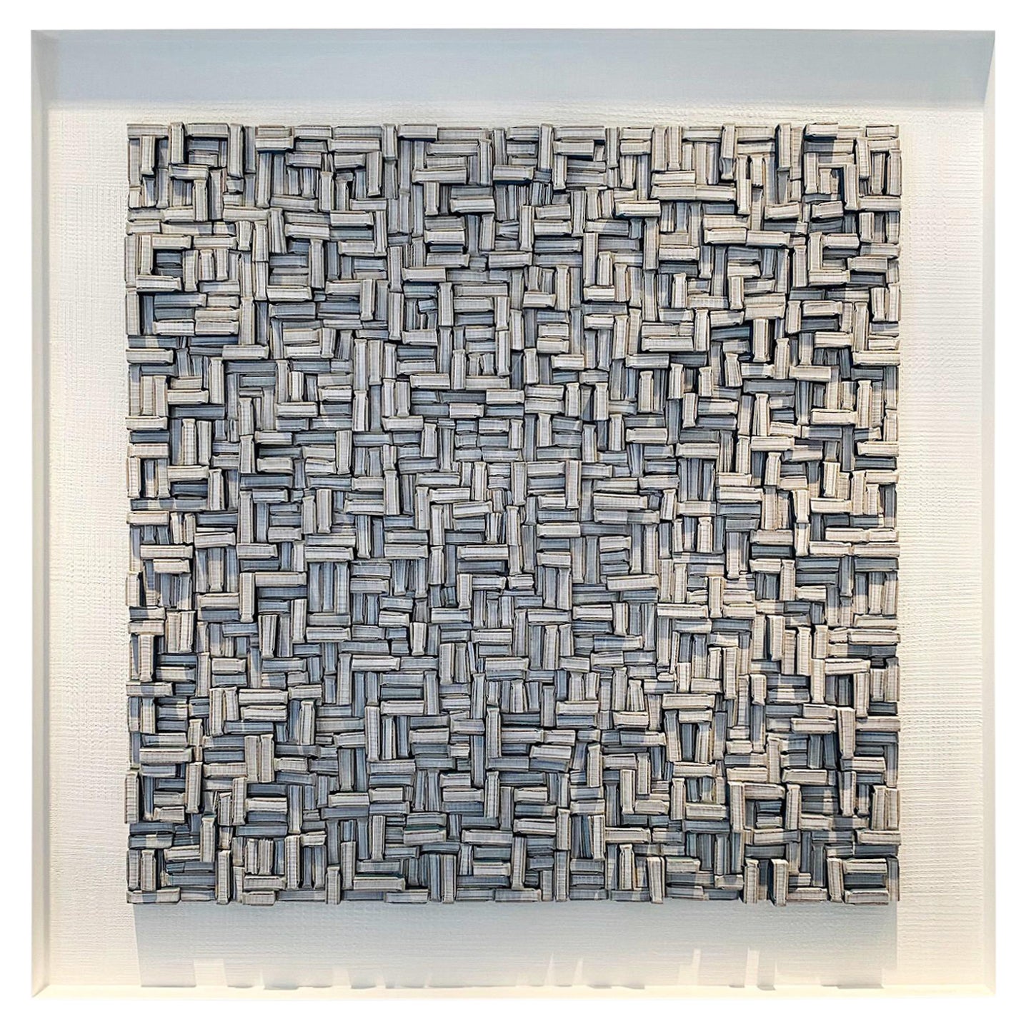 Blue And White Cut Pieces Of Vintage Books Wall Sculpture, Belgium, Contemporary