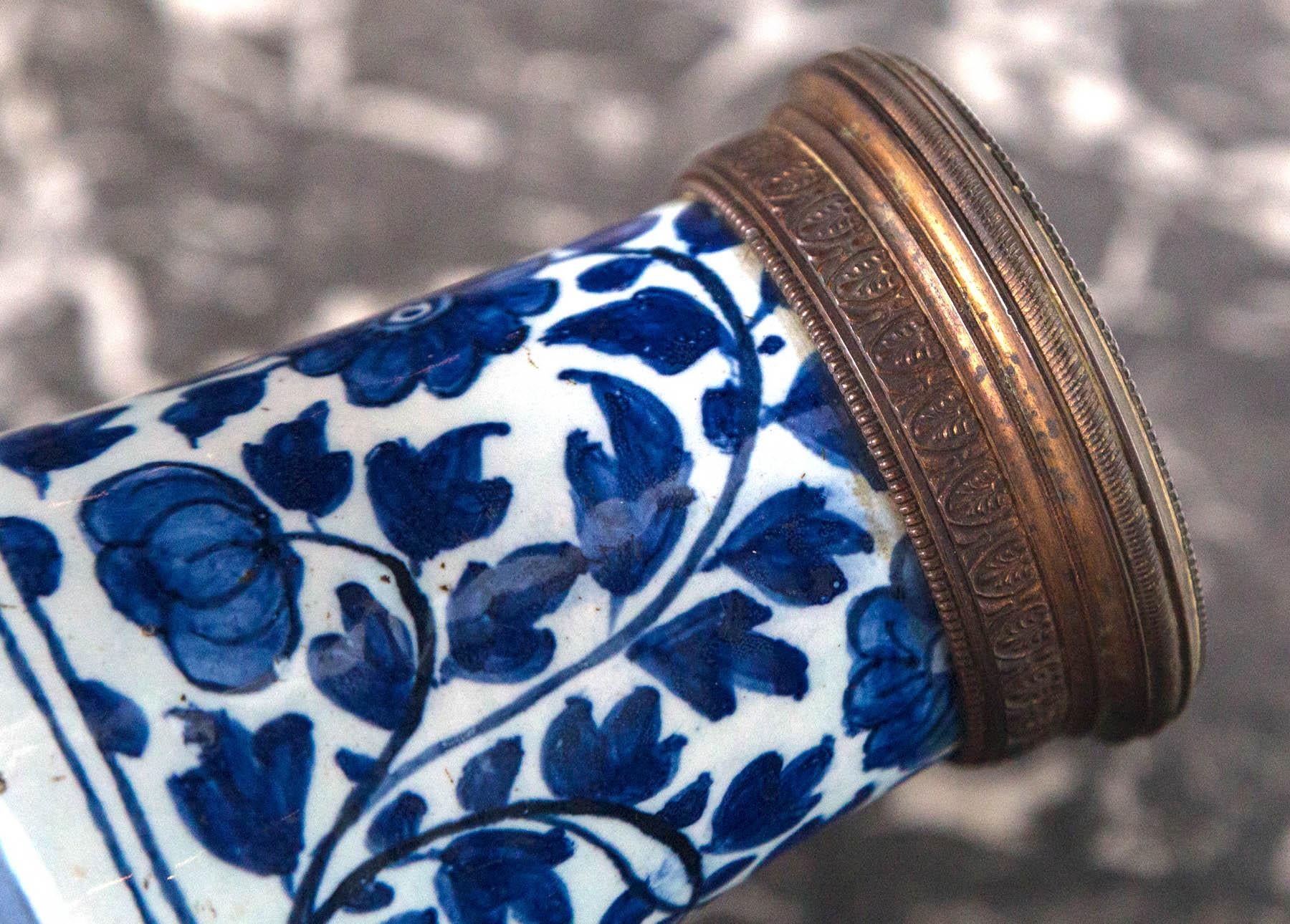 Ceramic Blue and White Delft Bottle
