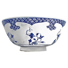 Blue and White Delft Bowl Netherlands Hand Painted 18th Century Circa 1770