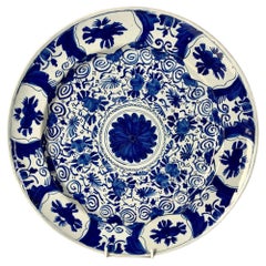 Blue and White Delft Charger Antique Made Netherlands Circa 1770