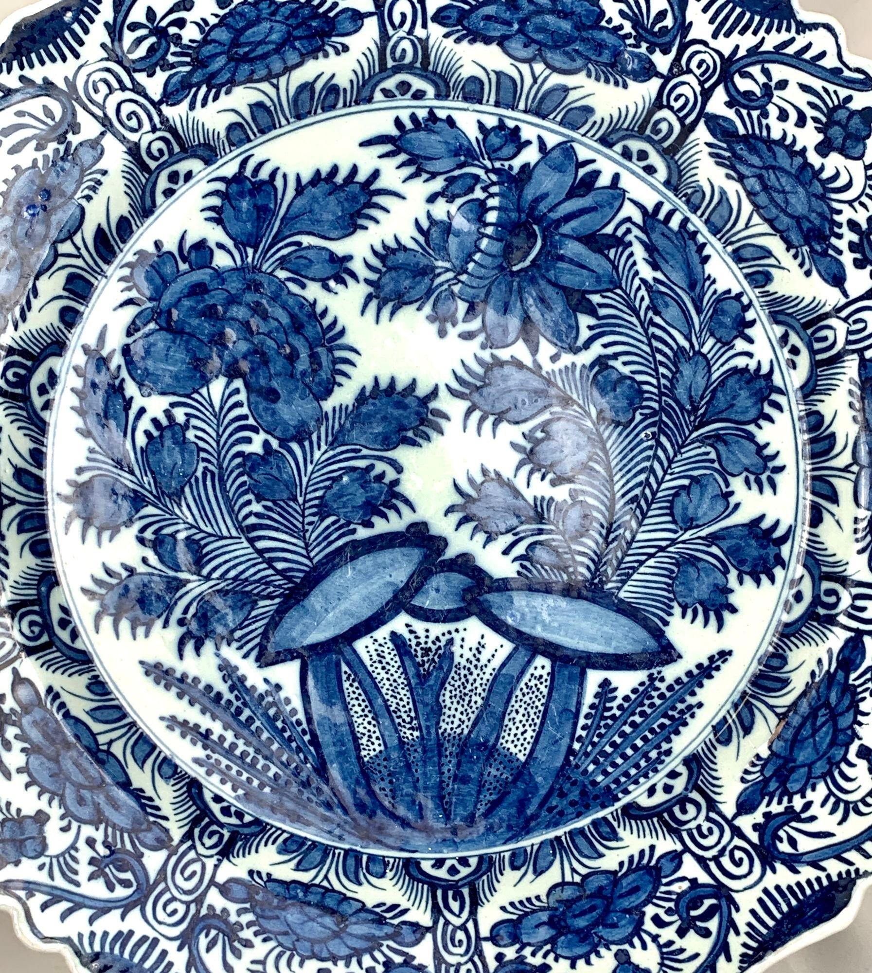This blue and white charger was hand painted at De Porcelene Bijl* 