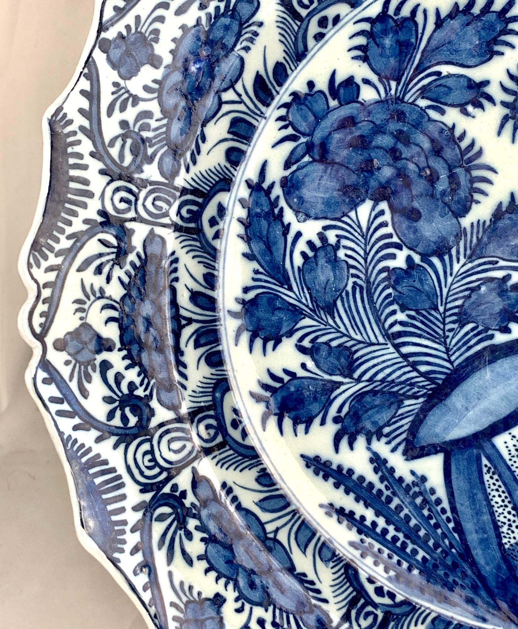 Dutch Blue and White Delft Charger Hand Painted at The Axe Holland Circa 1770 For Sale