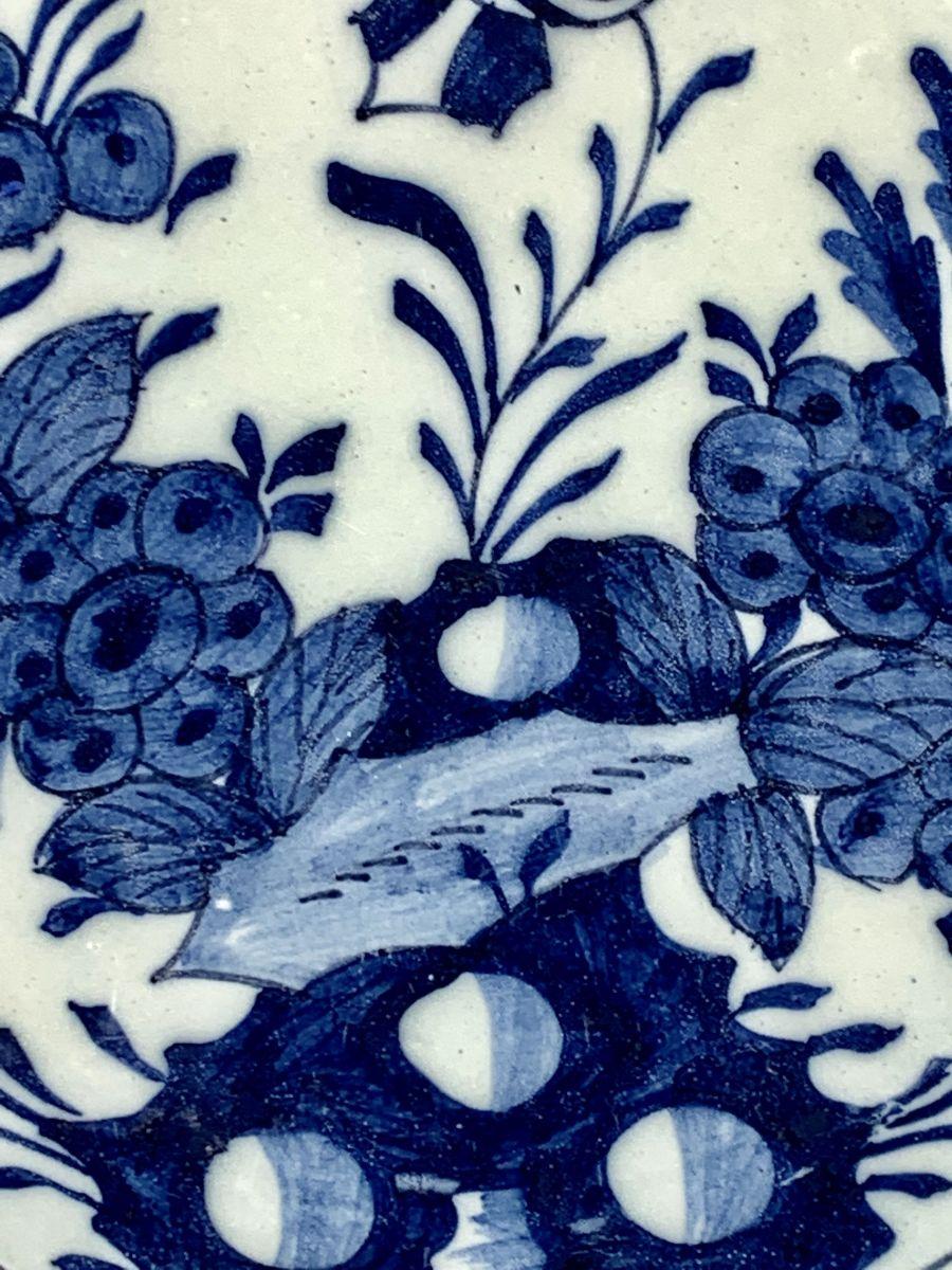 Hand-Painted Blue and White Delft Charger Hand Painted Mid-18th Century, Circa 1765 For Sale