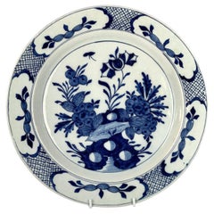 Blue and White Delft Charger Hand Painted Mid-18th Century, Circa 1765