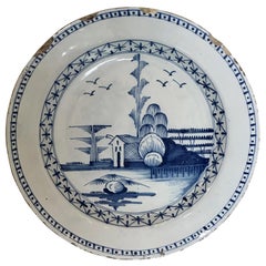 Blau-weißer Delft Charger, London