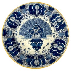 Blue and White Delft Charger Made by The Claw in the Netherlands circa 1780
