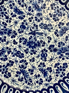 Delfter Platzteller in Blau und Weiß, hergestellt in den Niederlanden, um 1770