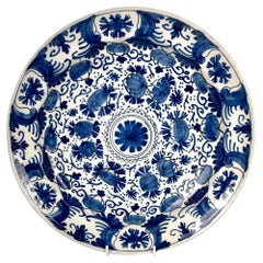 Blue and White Delft Charger Made Netherlands Circa 1770