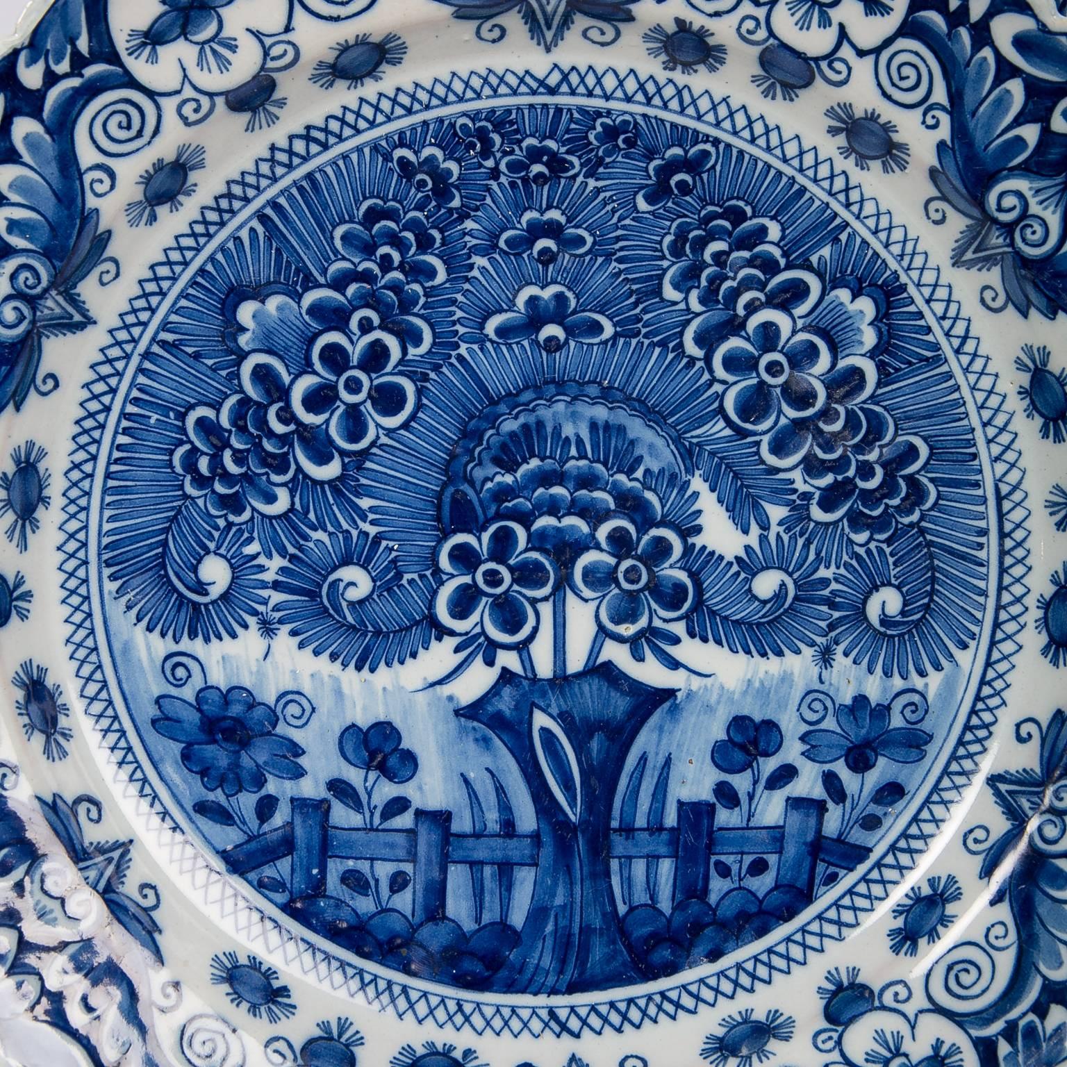 Cargadores azules y blancos de Delft Patrón Theeboom fabricados por 