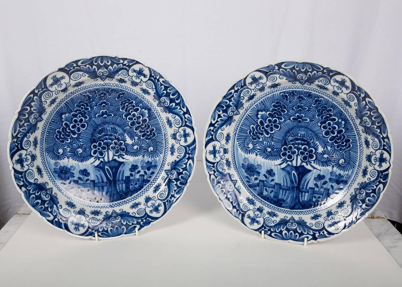 Cargadores azules y blancos de Delft Patrón Theeboom fabricados por 