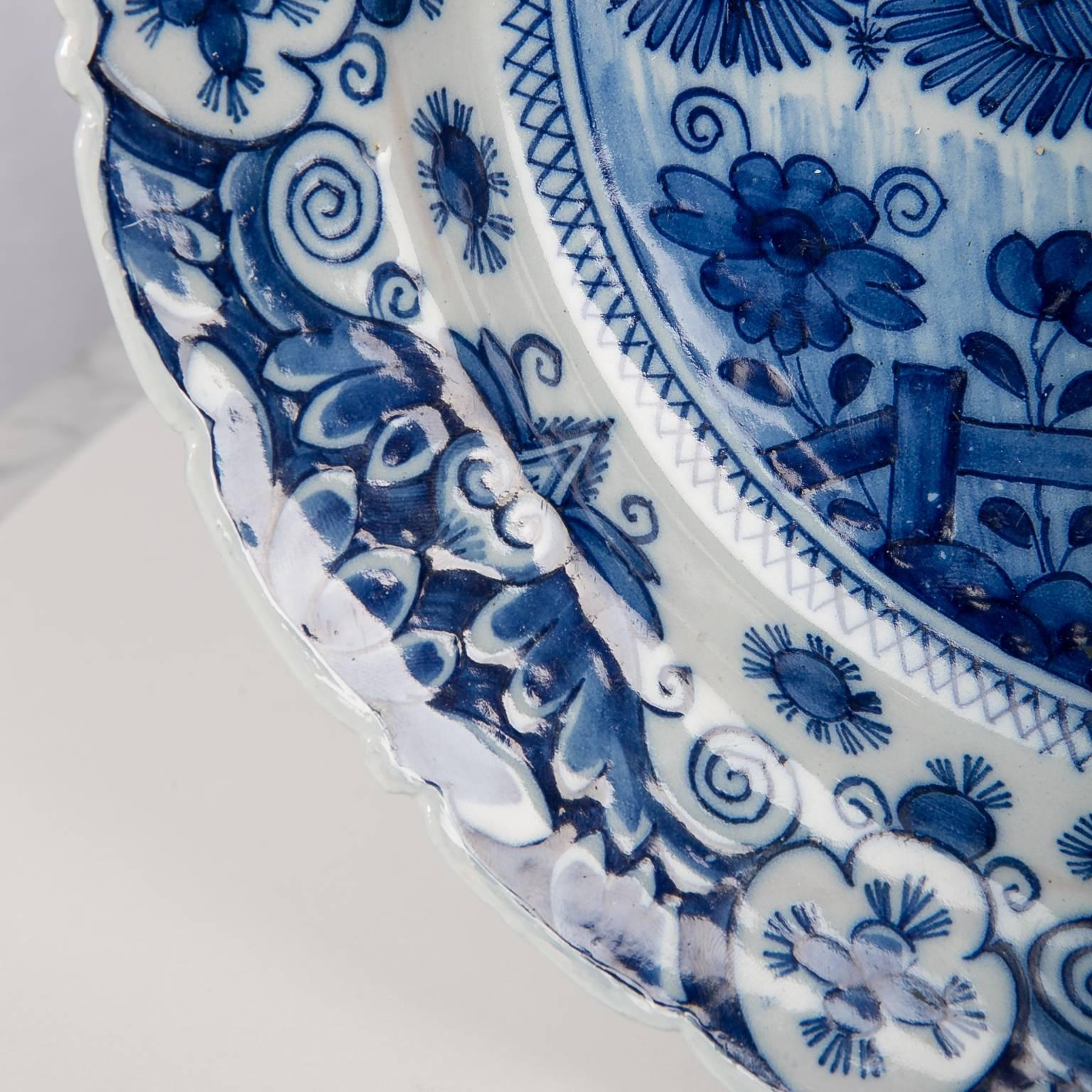 Blaue und weiße Delft Chargers Theeboom Pattern von 
