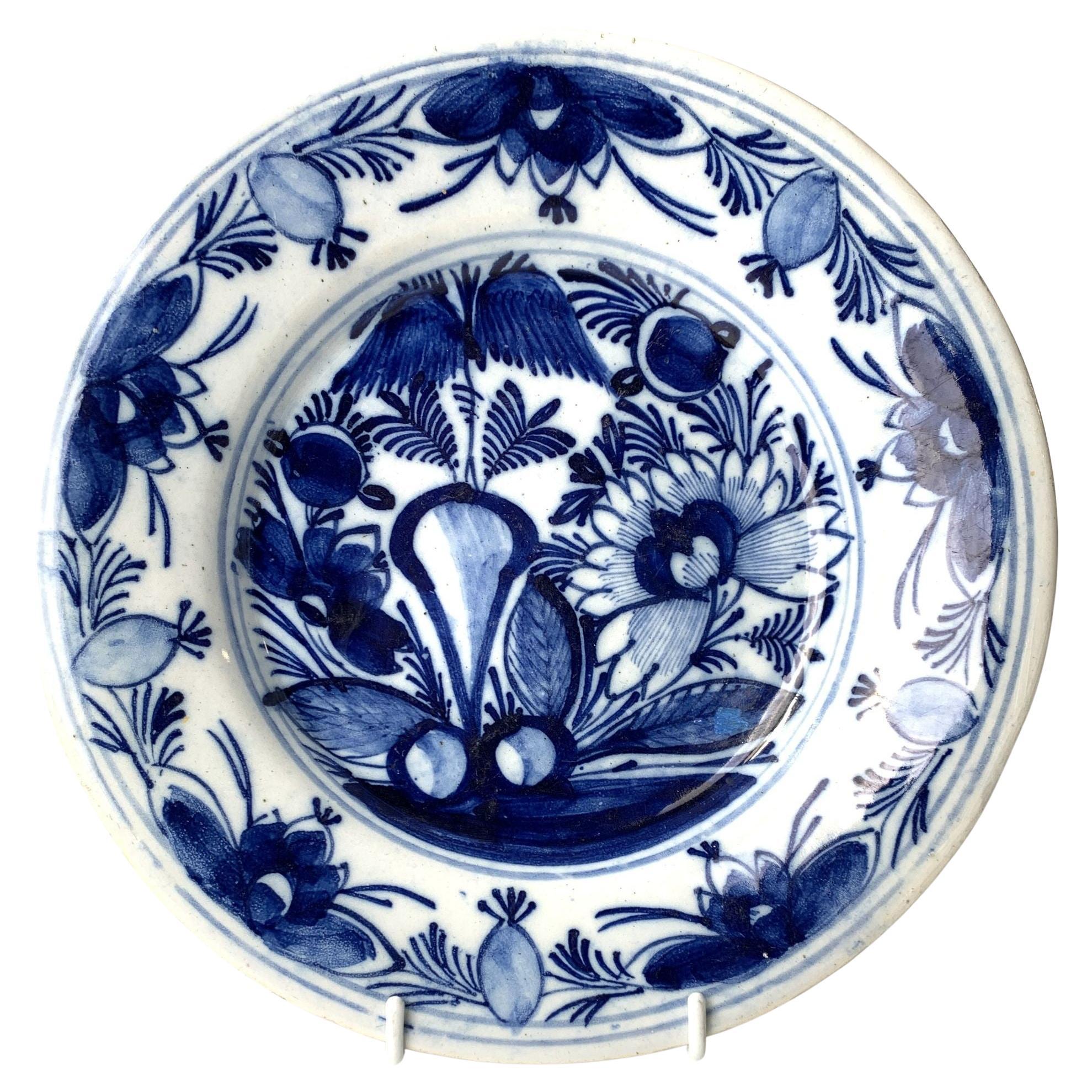 Blue and White Delft Dish Netherlands Circa 1800