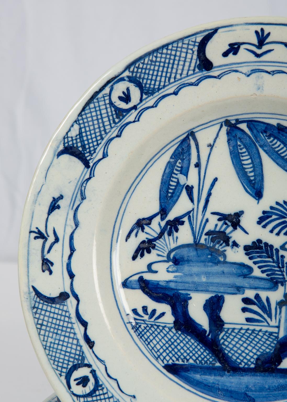 Six Delft Blue and White Dishes 18th Century circa 1785 1