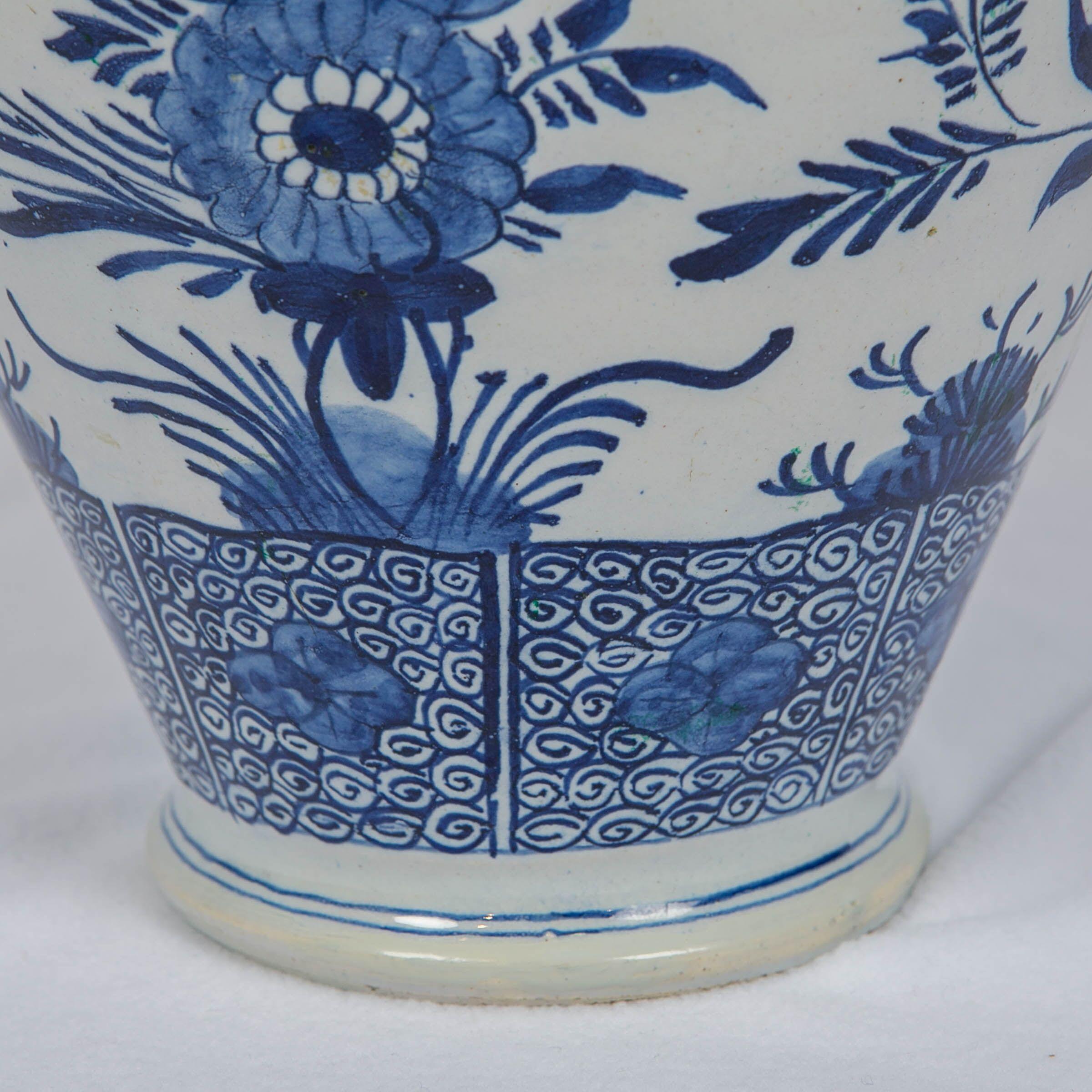 Blue and White Delft Mantle Jar Made circa 1860 3