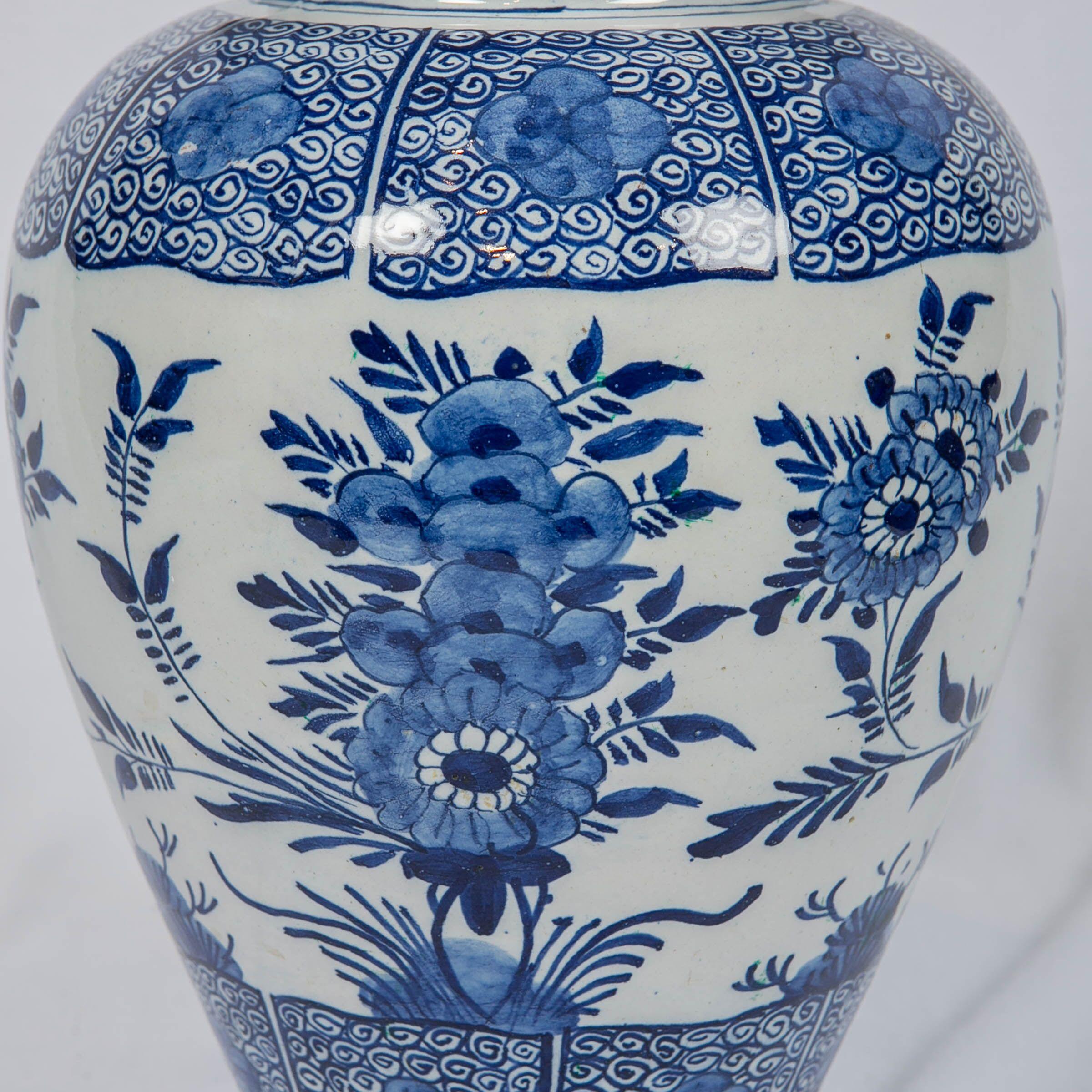 Blue and White Delft Mantle Jar Made circa 1860 2