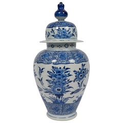 Blue and White Delft Mantle Jar Made circa 1860