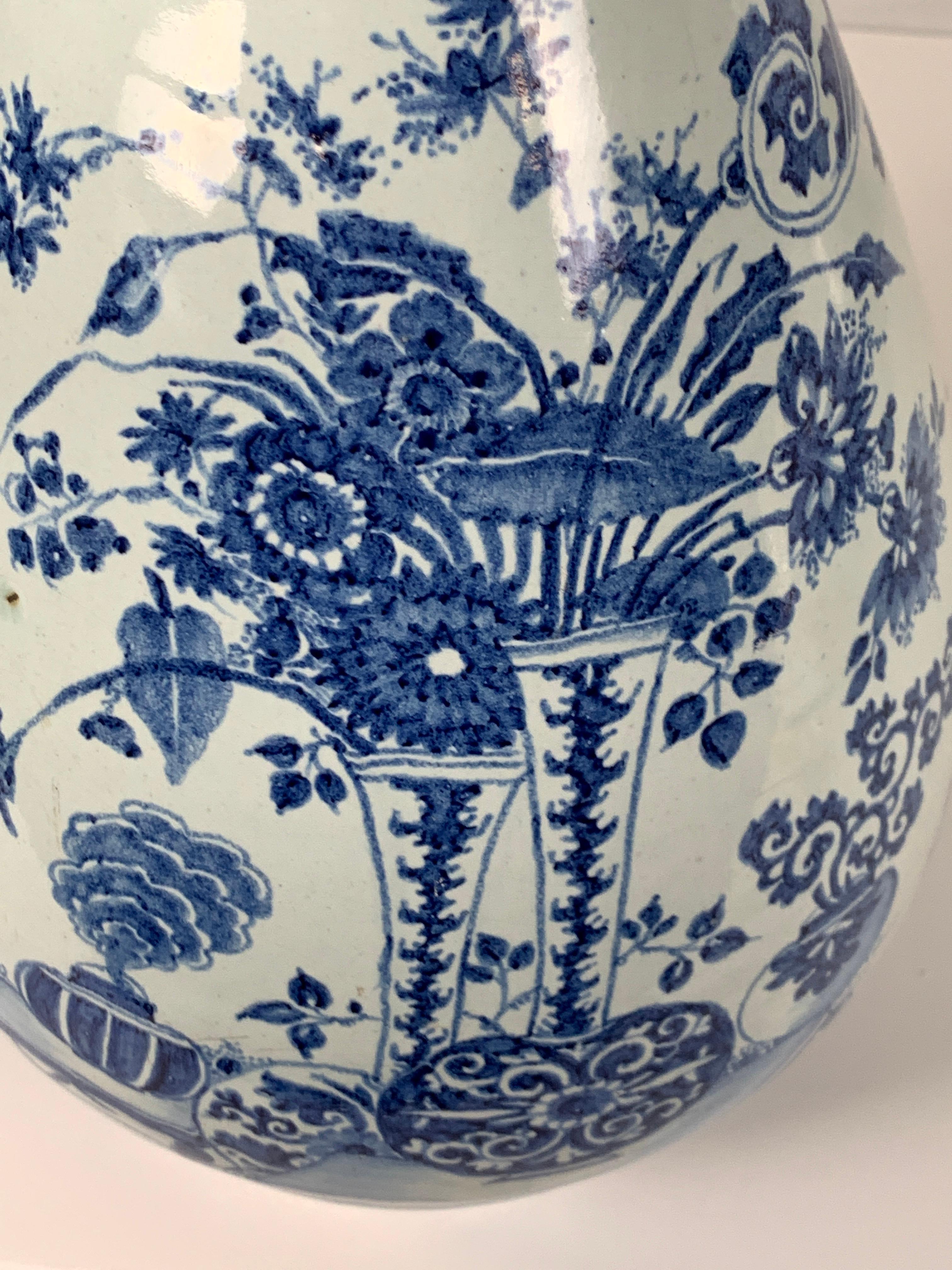 Blue and White Delft Large Pear Shaped Vase 2