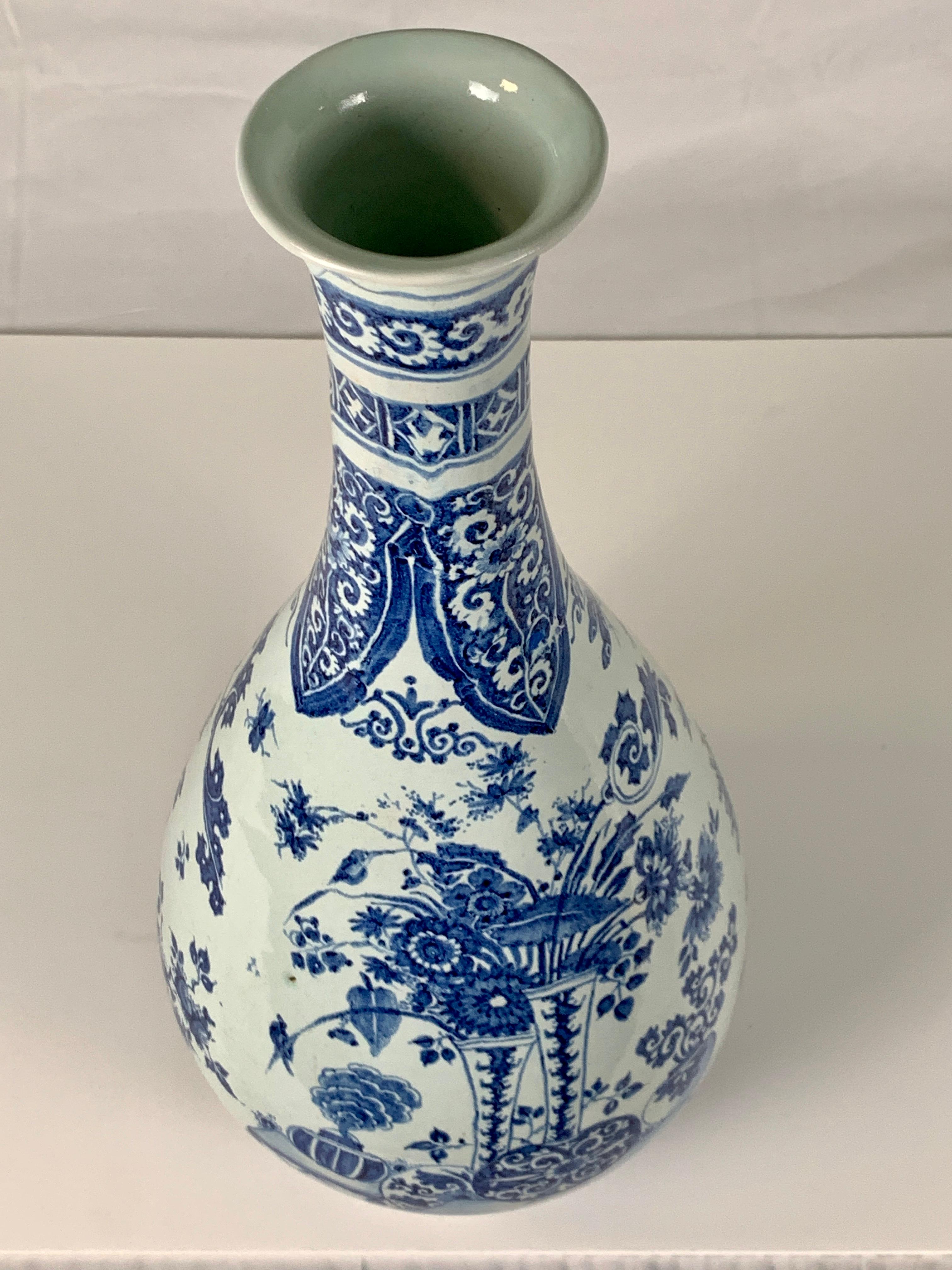 Blue and White Delft Large Pear Shaped Vase 3