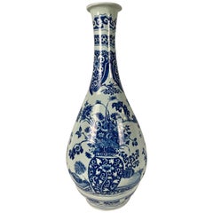 Blue and White Delft Large Pear Shaped Vase