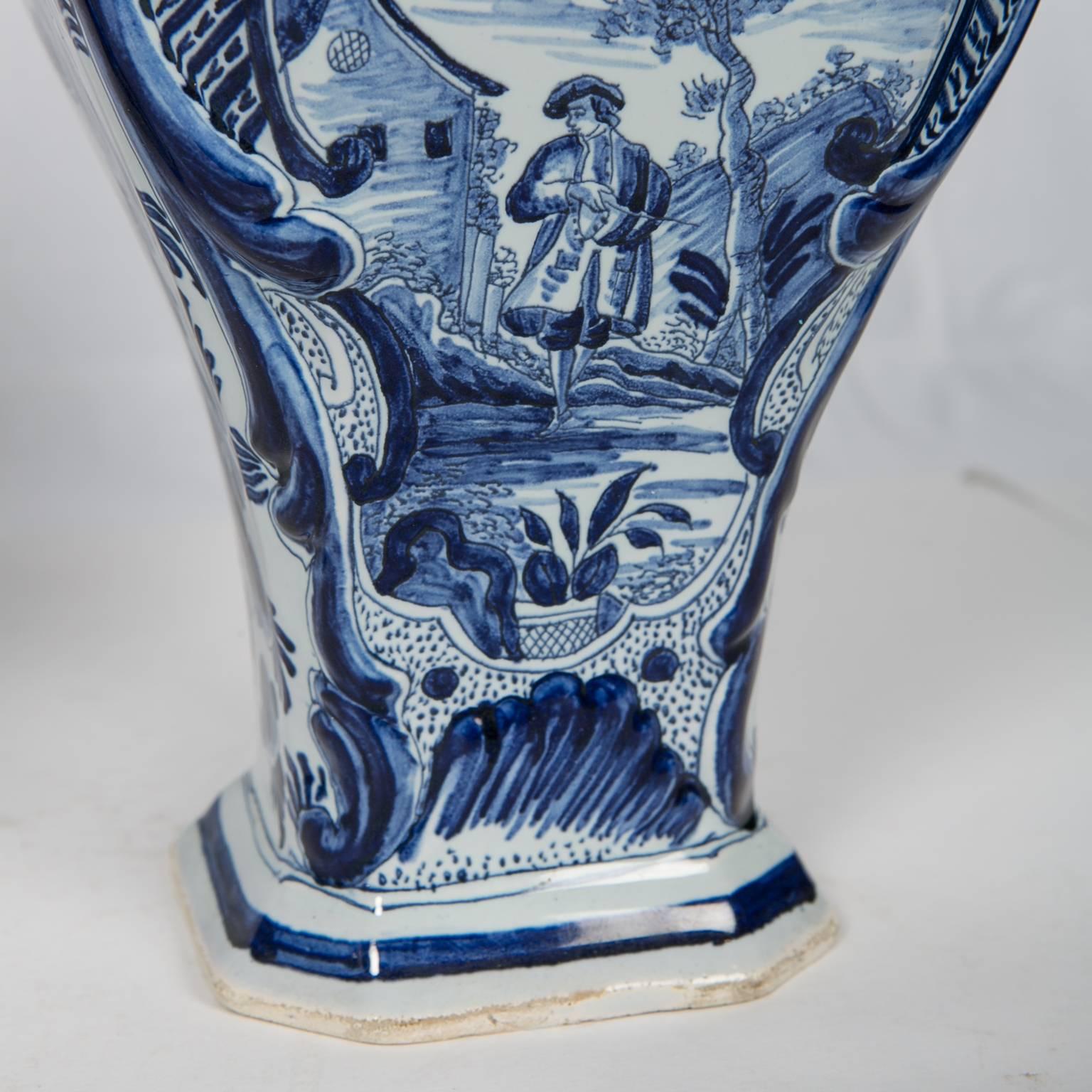Blue and White Delft Mantle Vases Antique Dutch in Stock 5