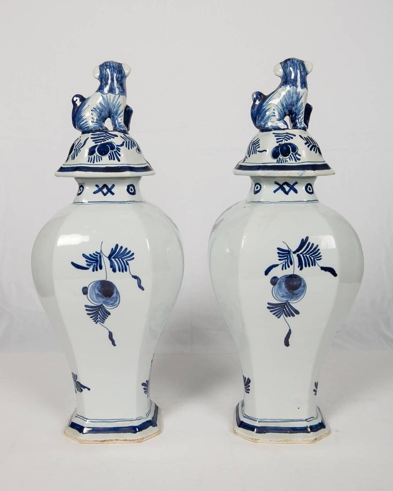 Blue and White Delft Mantle Vases Antique Dutch in Stock at 1stDibs