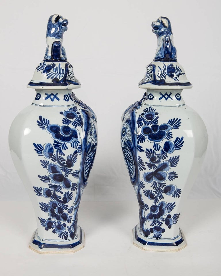 Blue and White Delft Mantle Vases Antique Dutch IN STOCK at 1stDibs