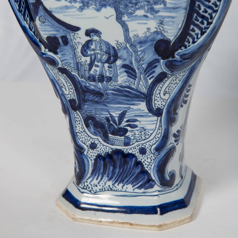 Blue and White Delft Mantle Vases Antique Dutch IN STOCK at 1stDibs
