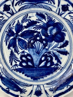 Blue and White Delft Plate or Dish Hand Painted Circa 1800