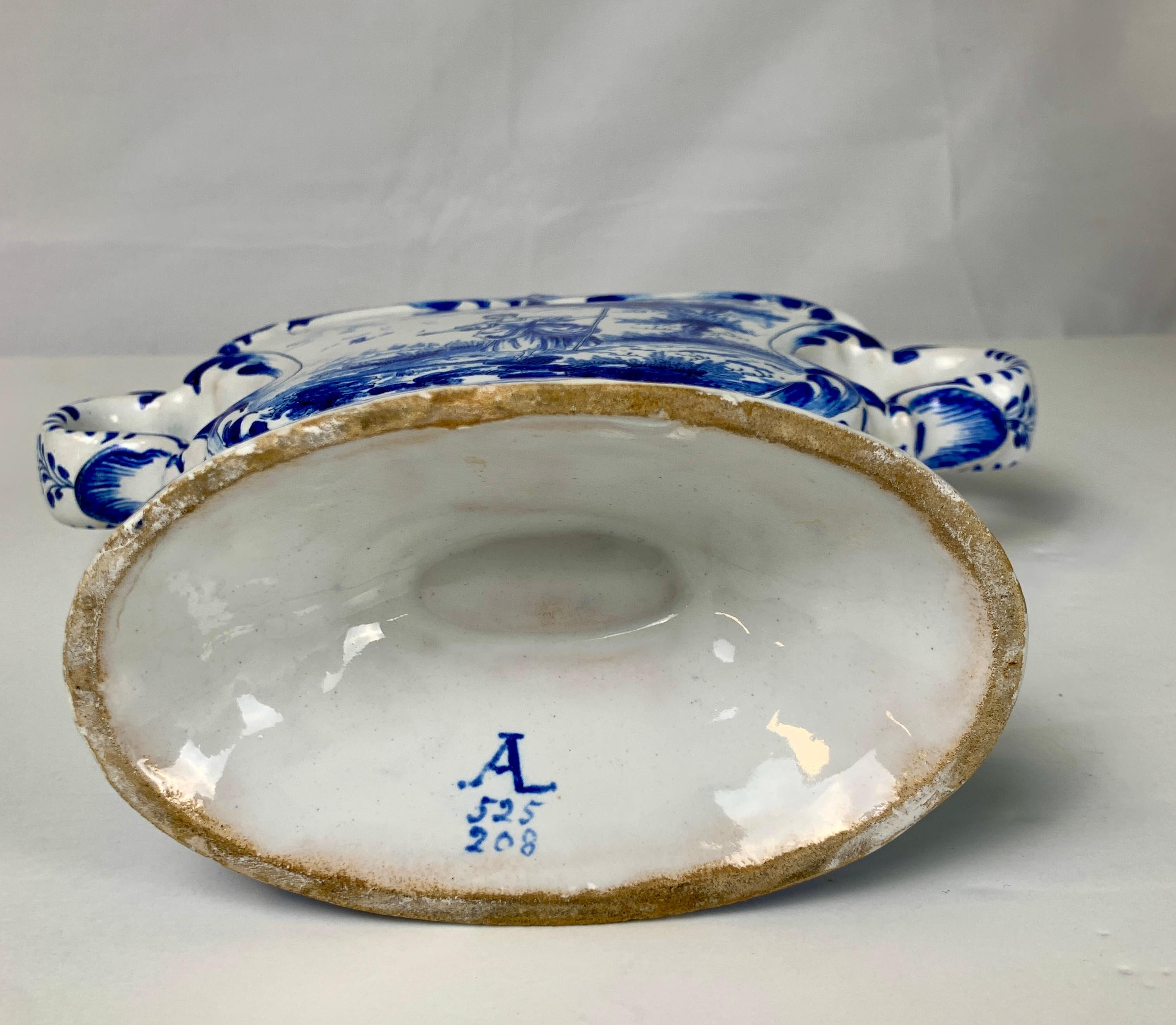 Romantic Blue and White Delft Tulipiere or Tulip Holder Made 19th Century circa 1870