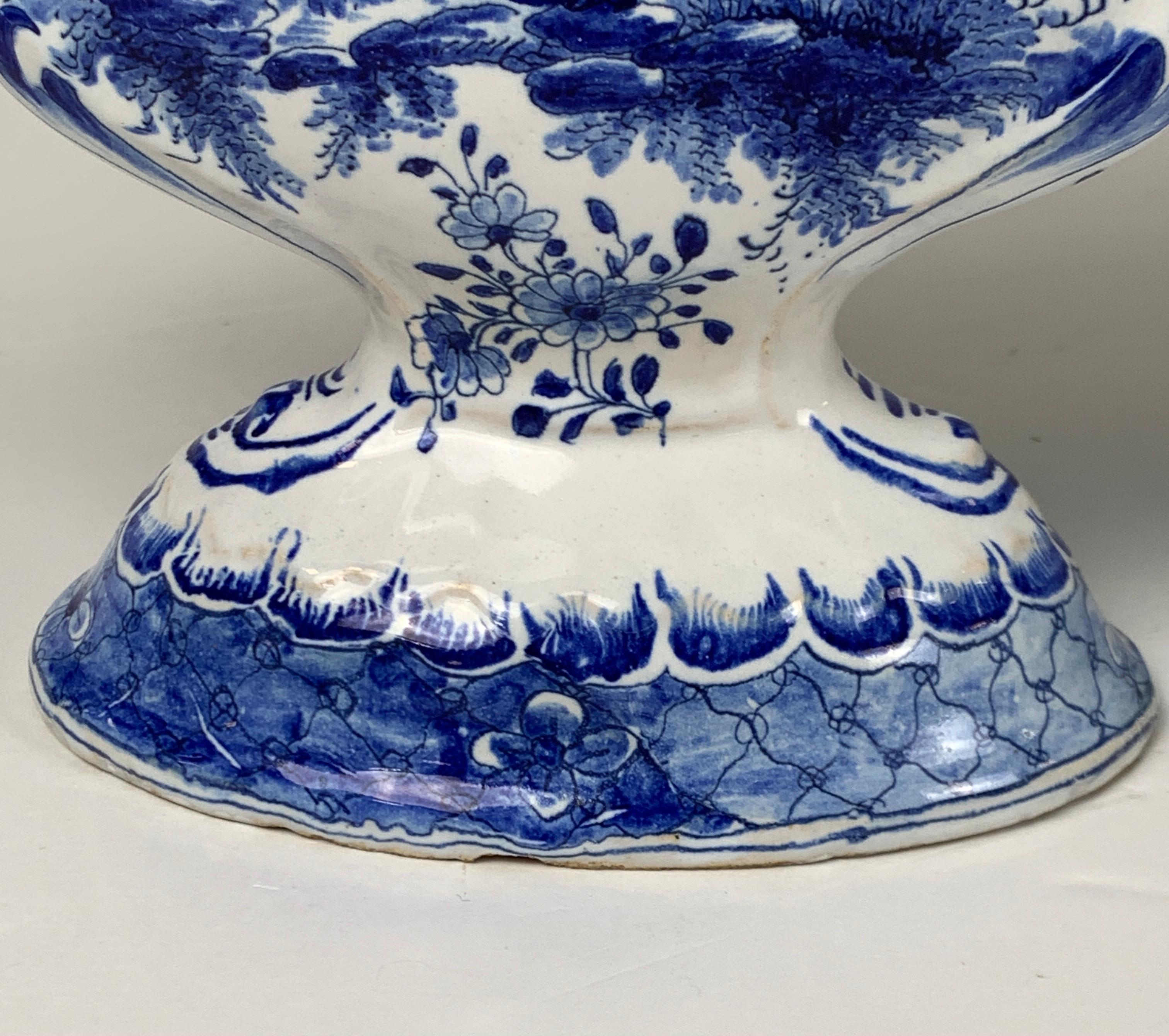 Dutch Blue and White Delft Tulipiere or Tulip Holder Made 19th Century circa 1870 For Sale