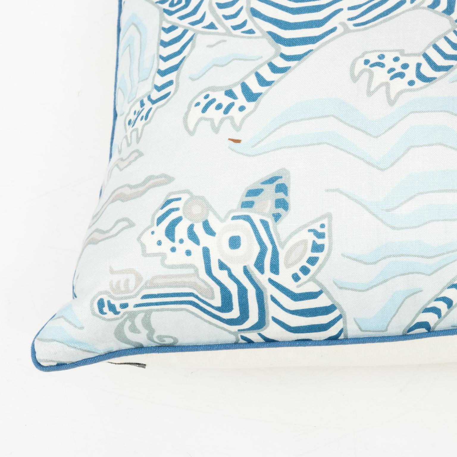 Blue and White Dragon Pillow 3