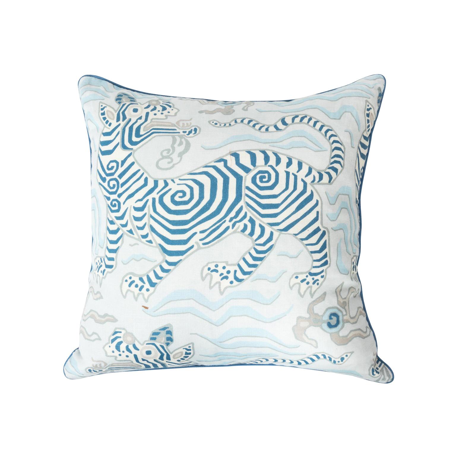 Blue and White Dragon Pillow