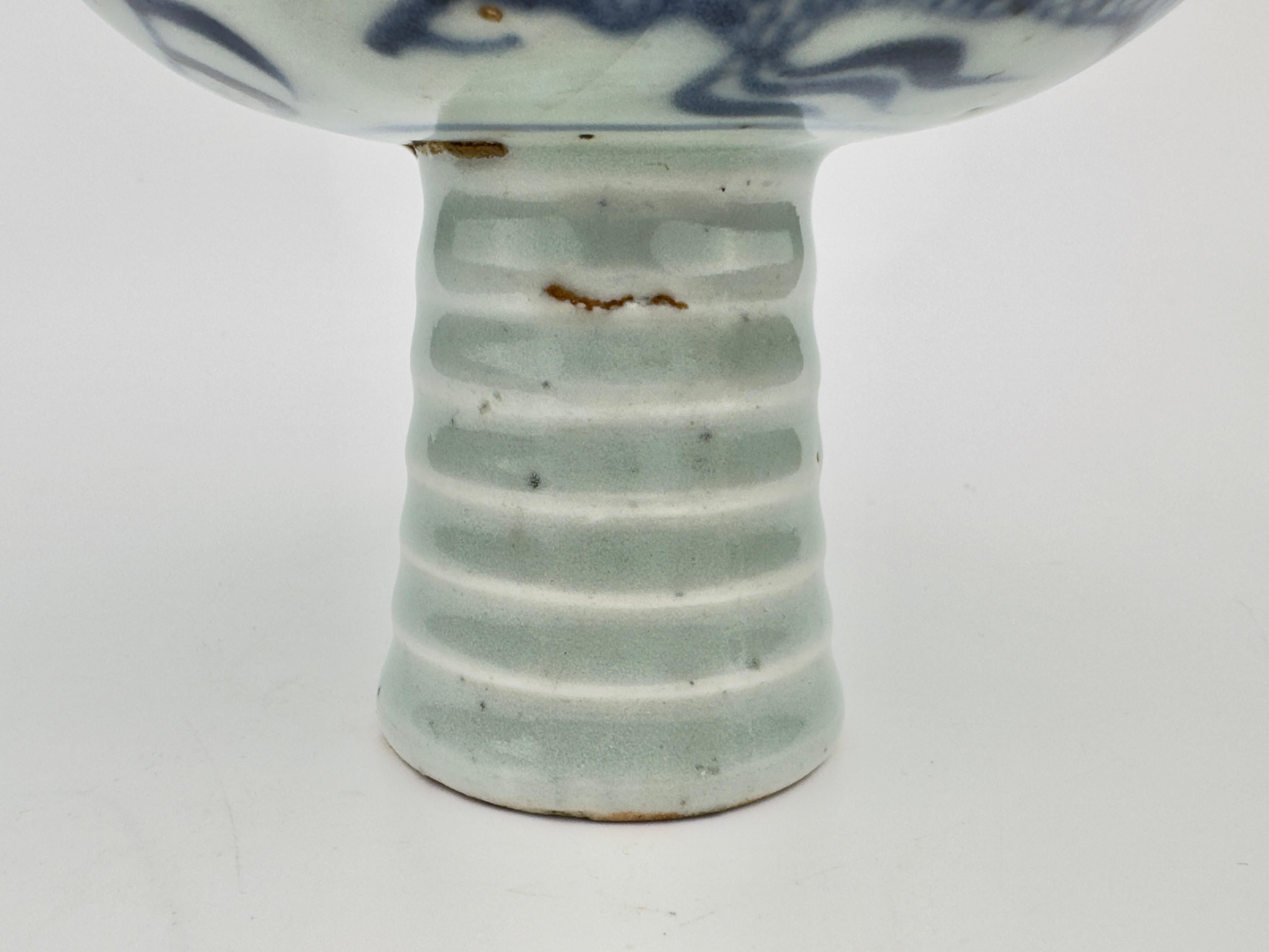 Blue And White 'Dragon' Stem Cup, Yuan Dynasty(1271-1368) 9