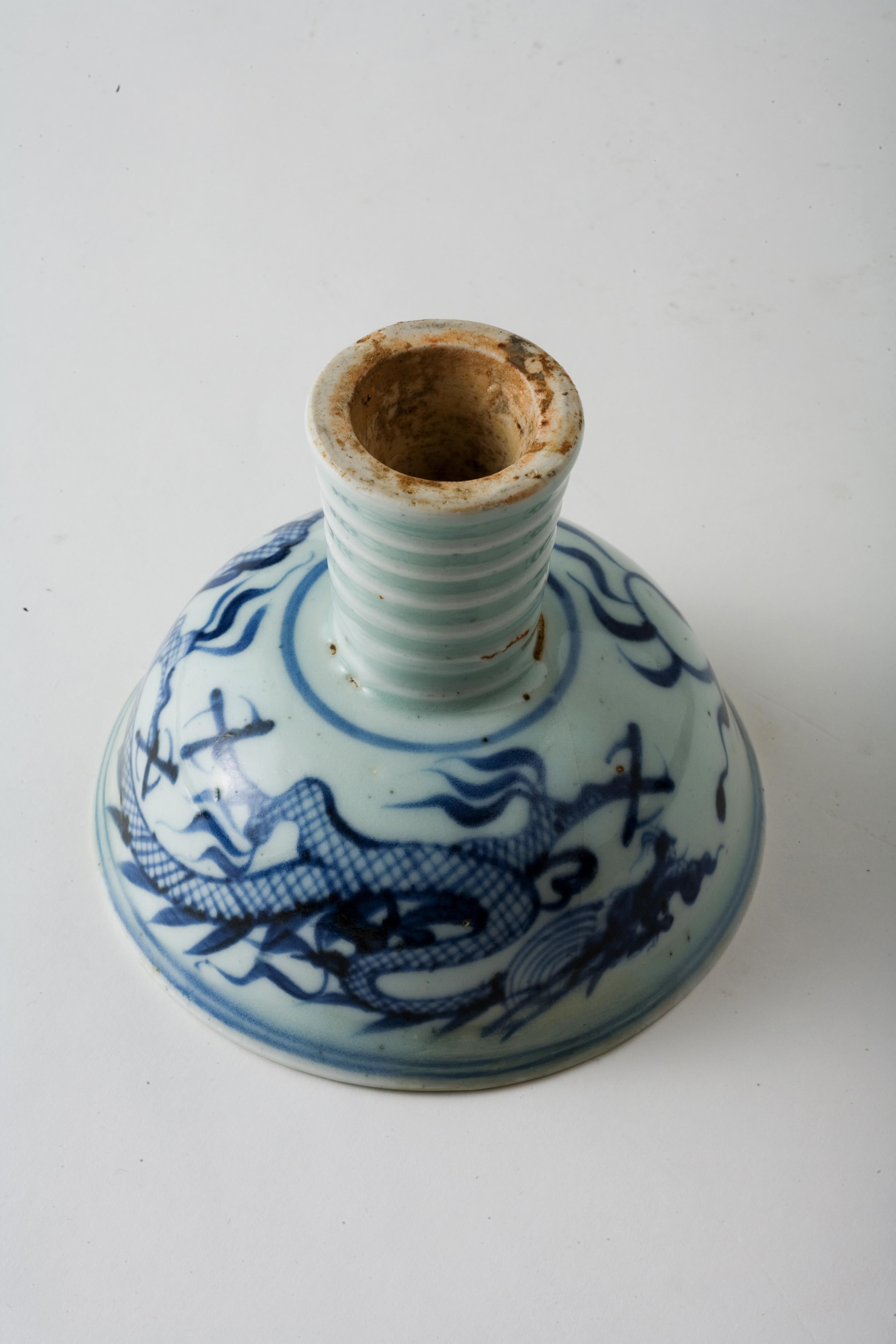 Blue And White 'Dragon' Stem Cup, Yuan Dynasty(1271-1368) 4