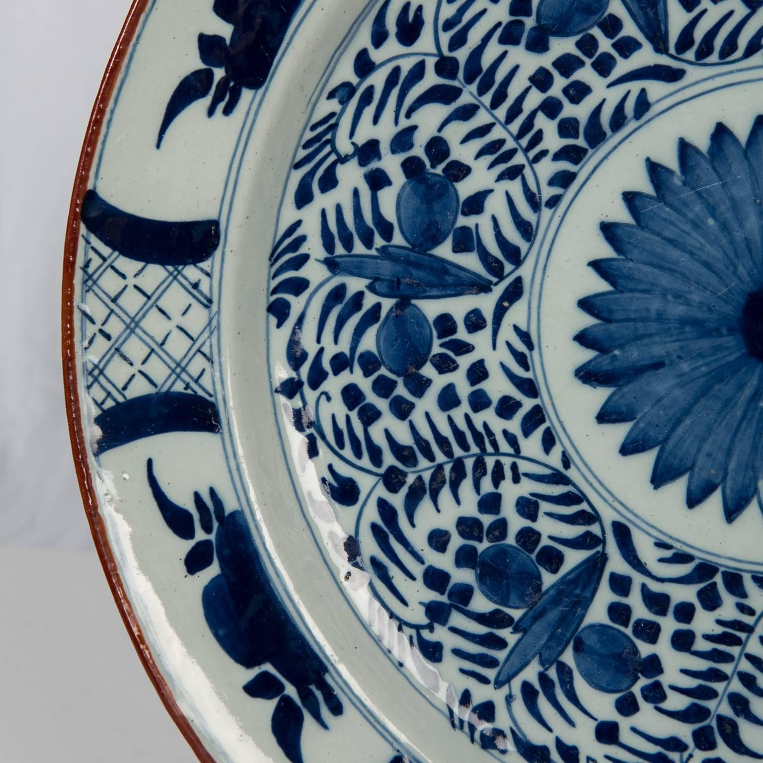 Painted Blue and White Dutch Delft Charger
