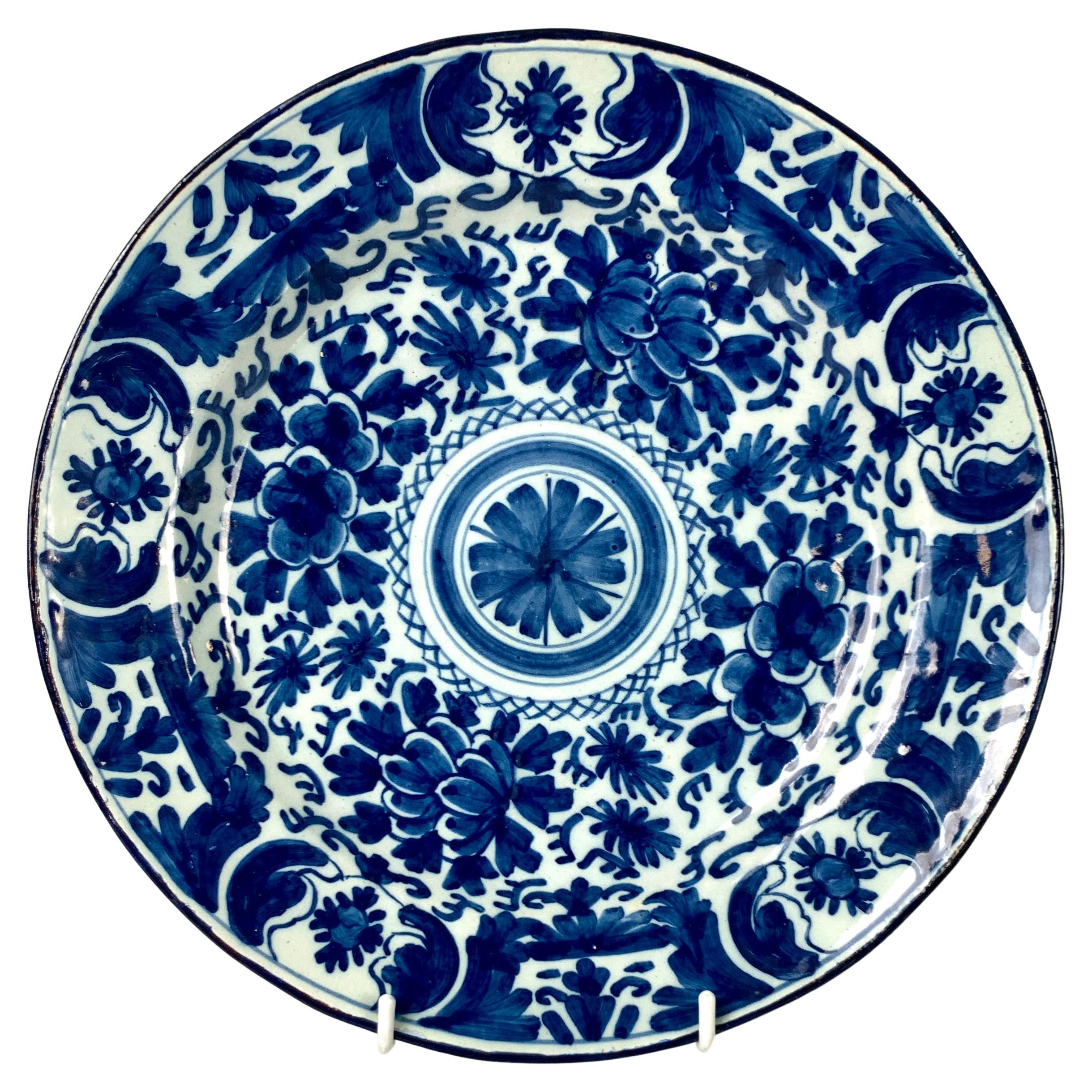 Blue and White Dutch Delft Charger For Sale