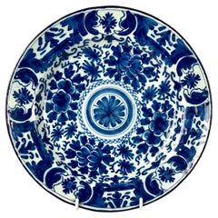 Antique Blue and White Dutch Delft Charger