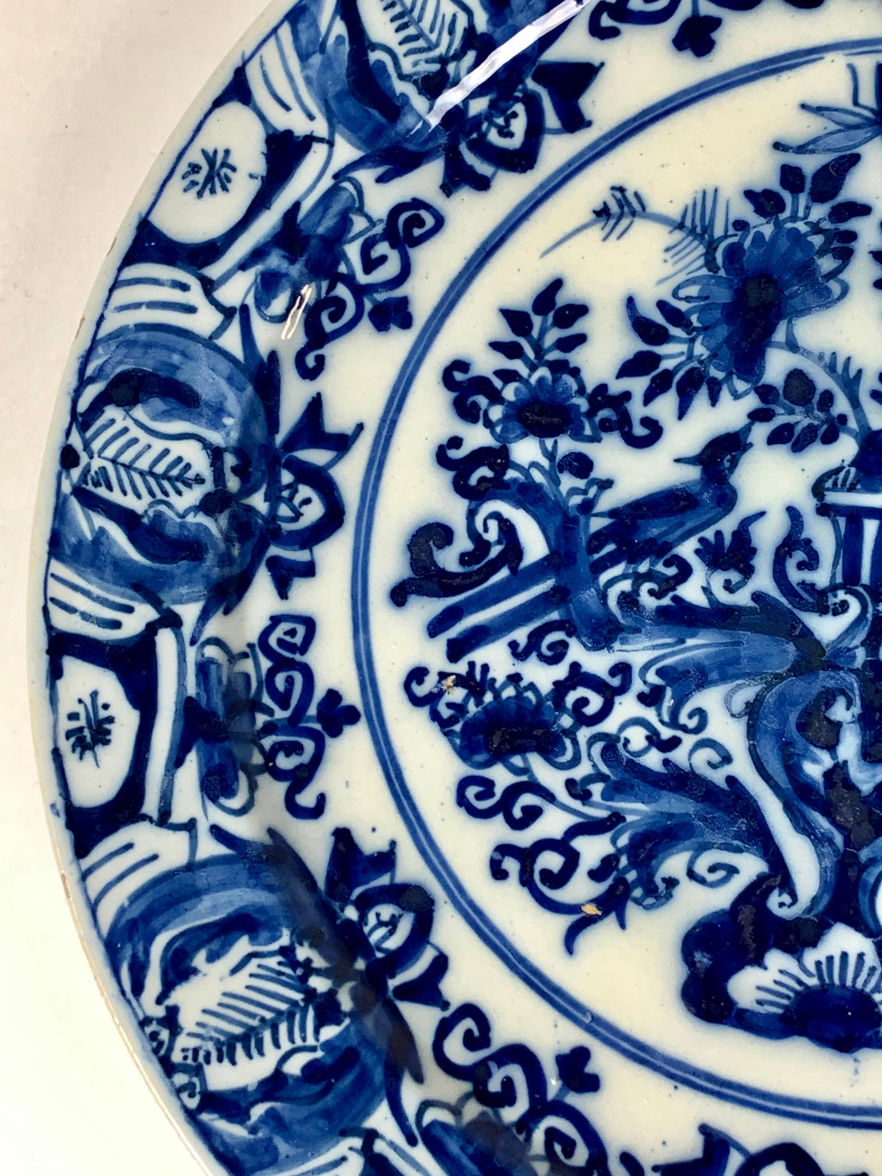 Blue and White Dutch Delft Charger Hand-Painted, Circa 1770 1
