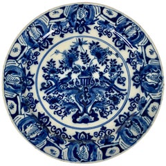 Blue and White Dutch Delft Charger Hand-Painted, Circa 1770